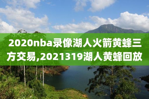2020nba录像湖人火箭黄蜂三方交易,2021319湖人黄蜂回放