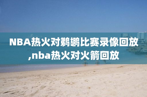 NBA热火对鹈鹕比赛录像回放,nba热火对火箭回放